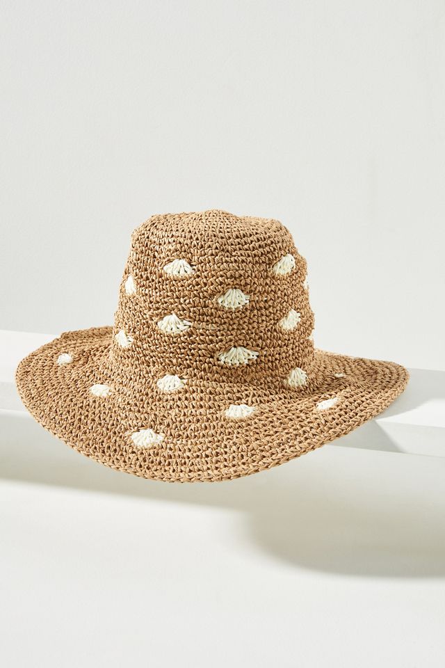 San Diego Hat Co. Dotted Straw Bucket Hat #1