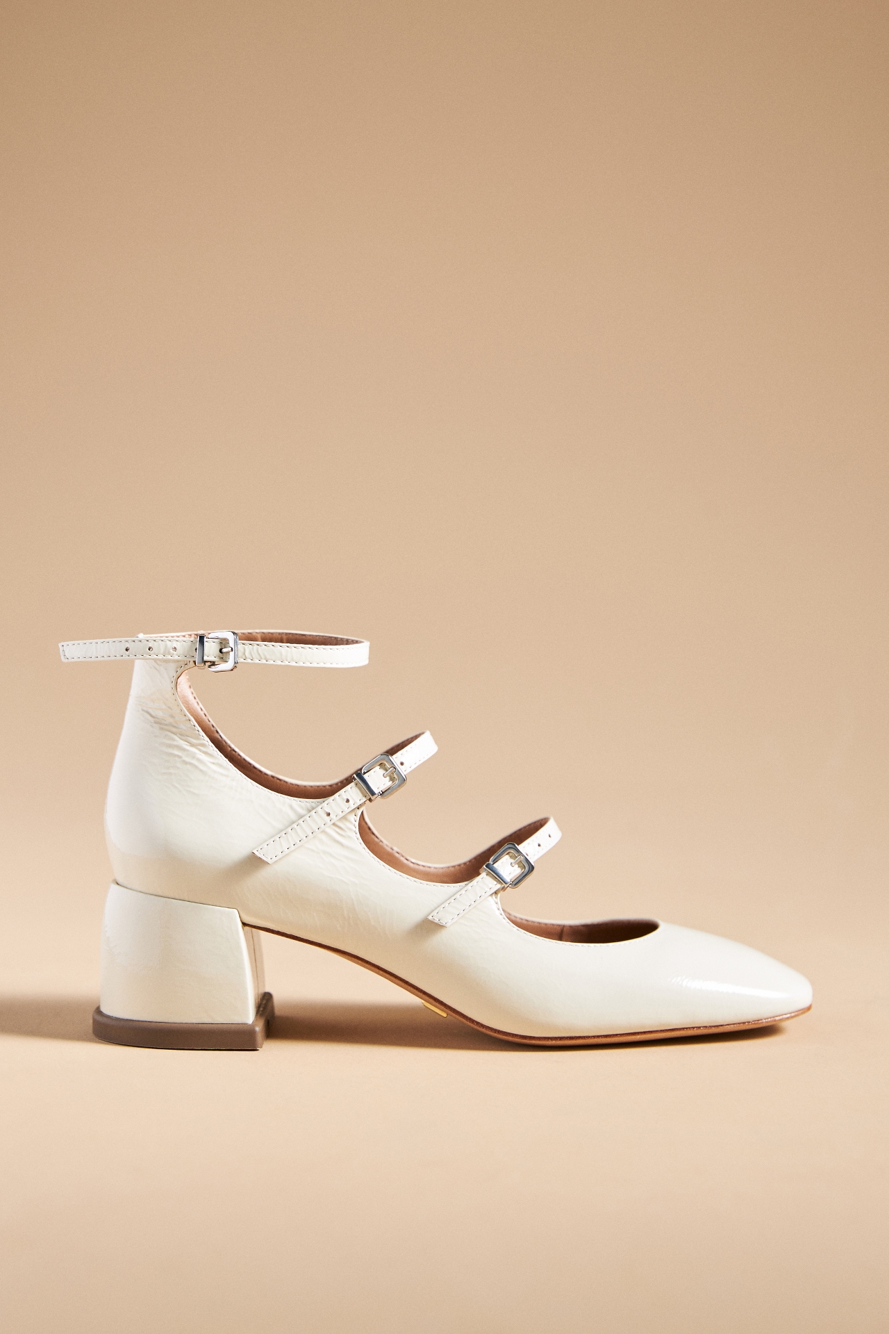 Vicenza Triple-Strap Mary Jane Heels