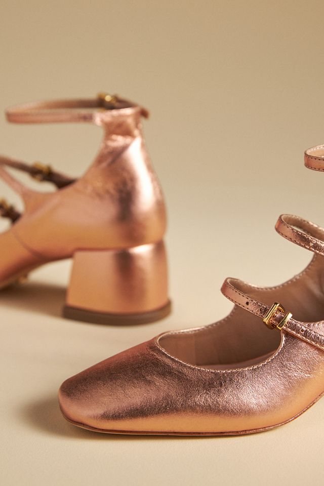 Vicenza Triple-Strap Mary Jane Heels #2