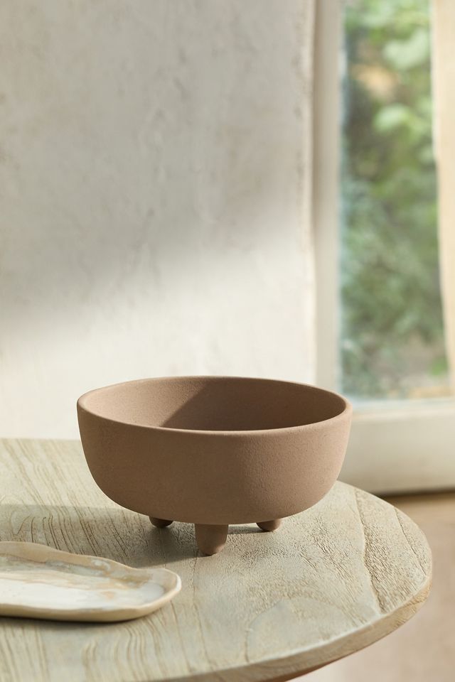 Textured Ceramic Footed Bowl Planter #1