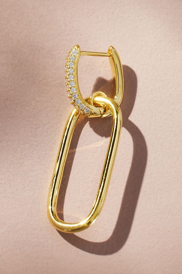 By Adina Eden Pavé Solid Open Circle Drop Earrings #1