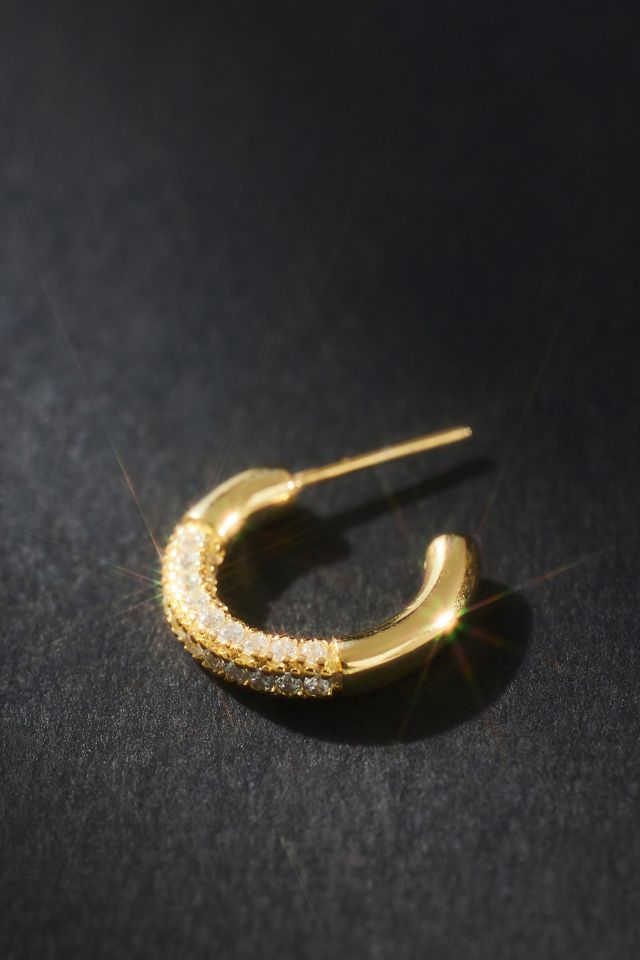 By Adina Eden Crystal Accent Crescent Earrings #1