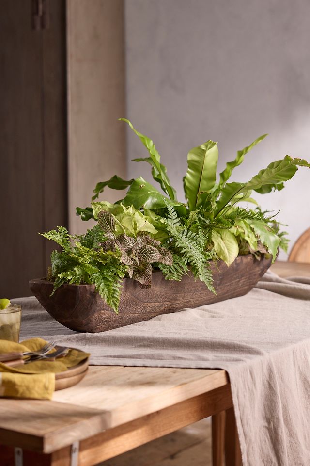 Massive Antique Bleached Wood Trough Planter