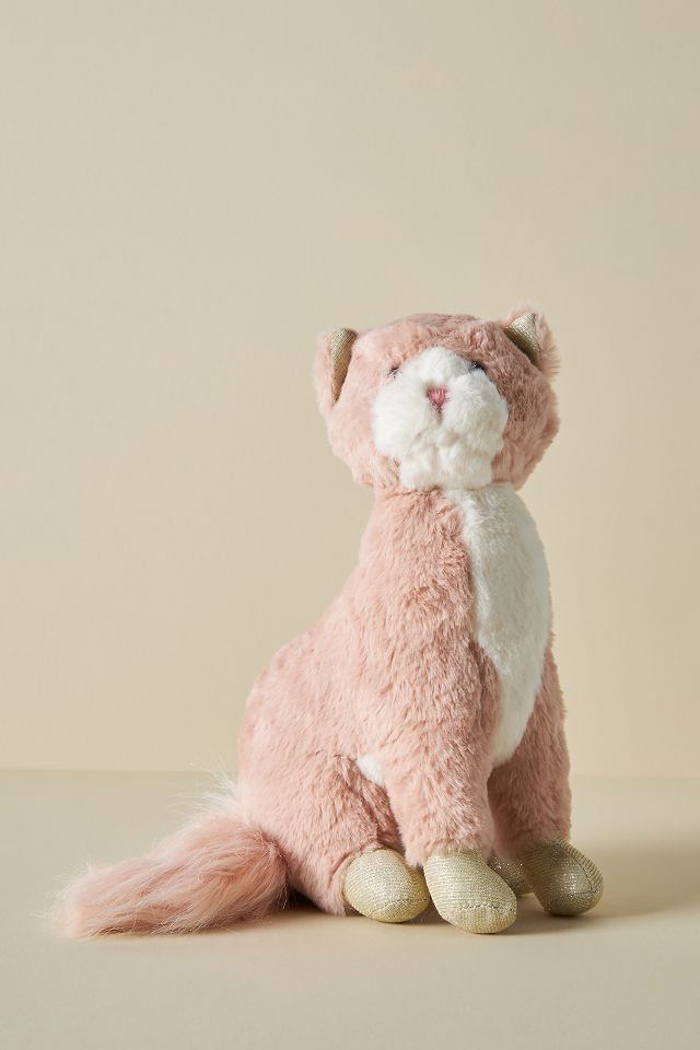 Pink cat plush clearance toy