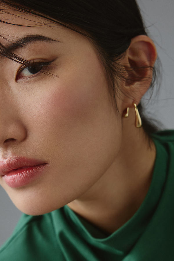Gold-Plated Geometric Double-Sided Drop Earrings