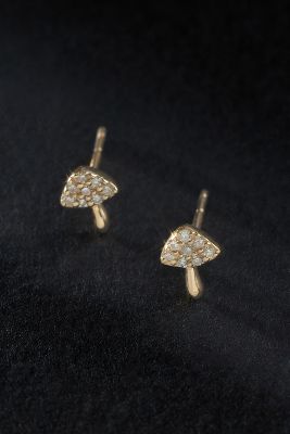 Rachel Reid Jewelry Women's Mini 14k Yellow Gold & .06 Tcw Diamonds Mushroom Stud Earrings