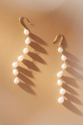 By Anthropologie Freshwater Pearl Drop Earrings In Gold