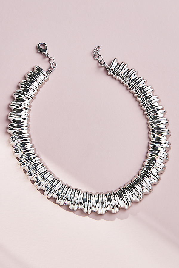 Chunky Ribbed Metal Necklace