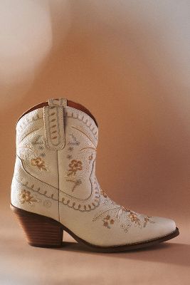 Shop Dingo Primrose Leather Booties In White
