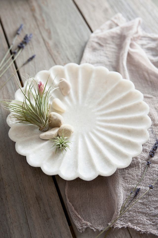 Scalloped Edge Marble Tray #1