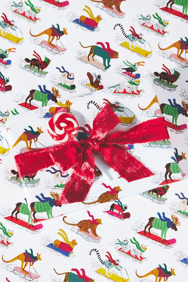 Emily Taylor for George & Viv Sleigh Party Christmas Wrapping Paper ...