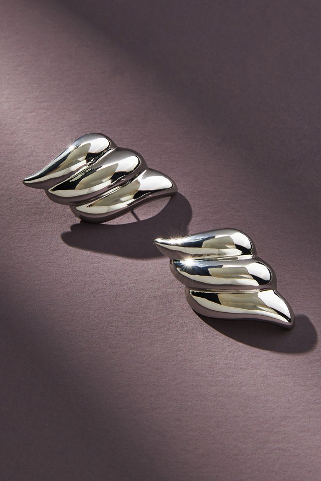 Triple Wave Post Earrings