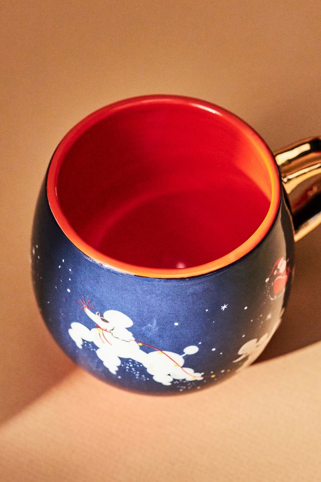 Louise Pretzel Dashing Poodles Holiday Mug #1