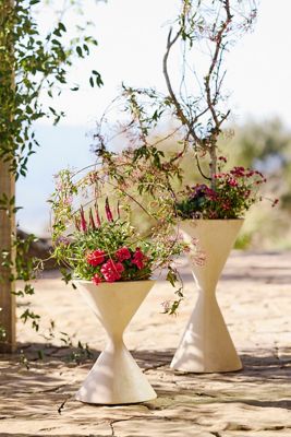 Hourglass Cast Stone Planter