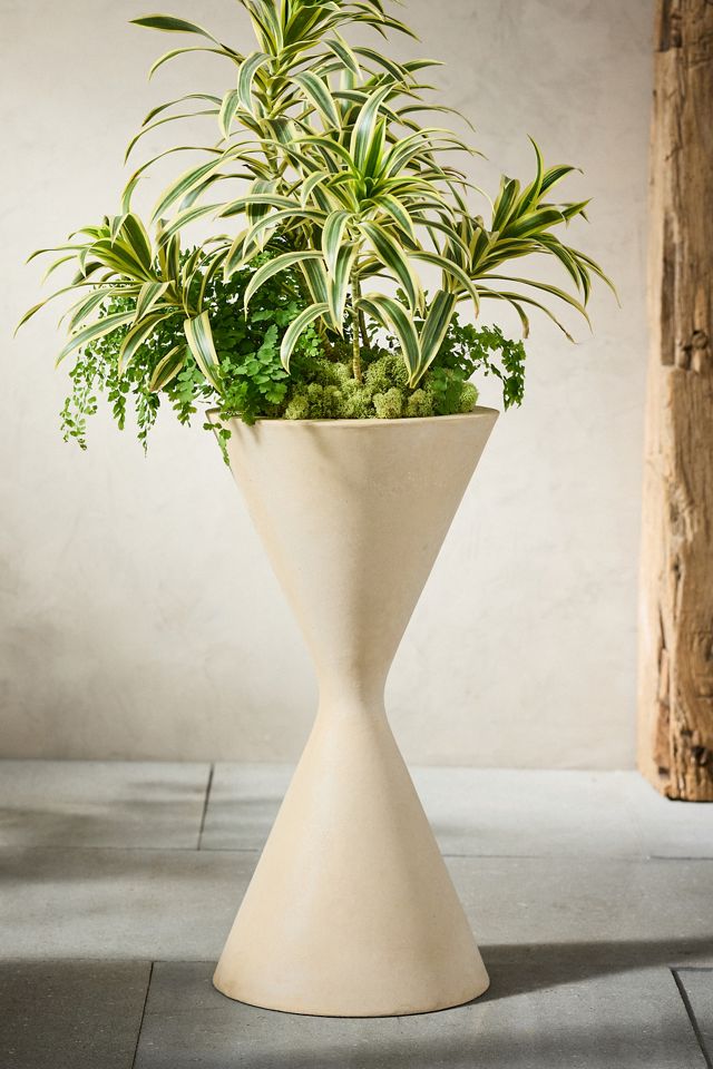 Hourglass Cast Stone Planter #2