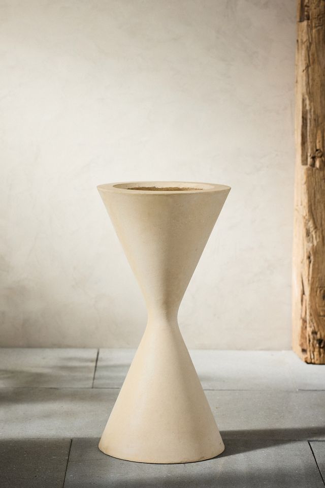 Hourglass Cast Stone Planter #3