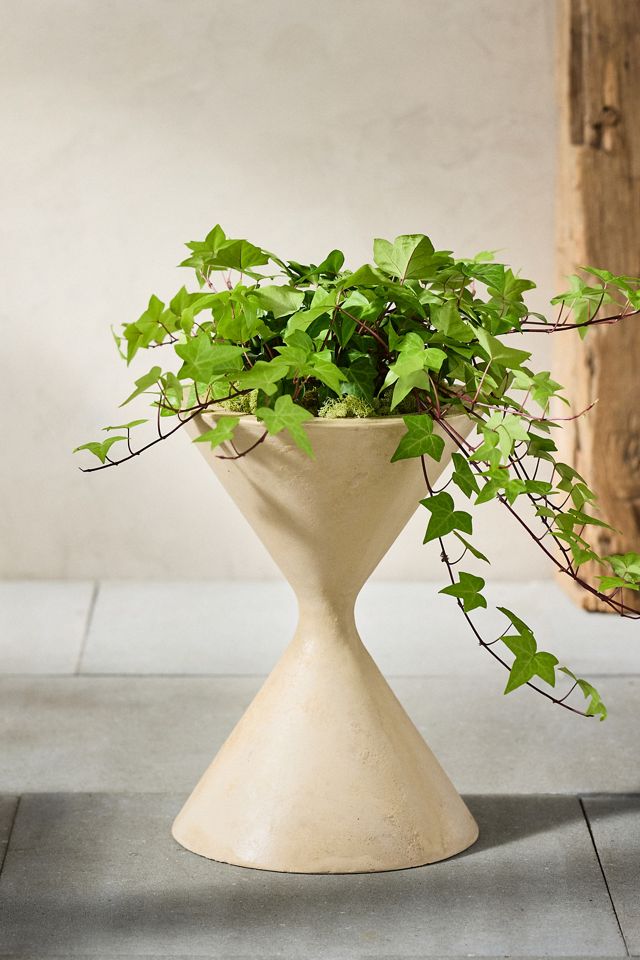 Hourglass Cast Stone Planter #4