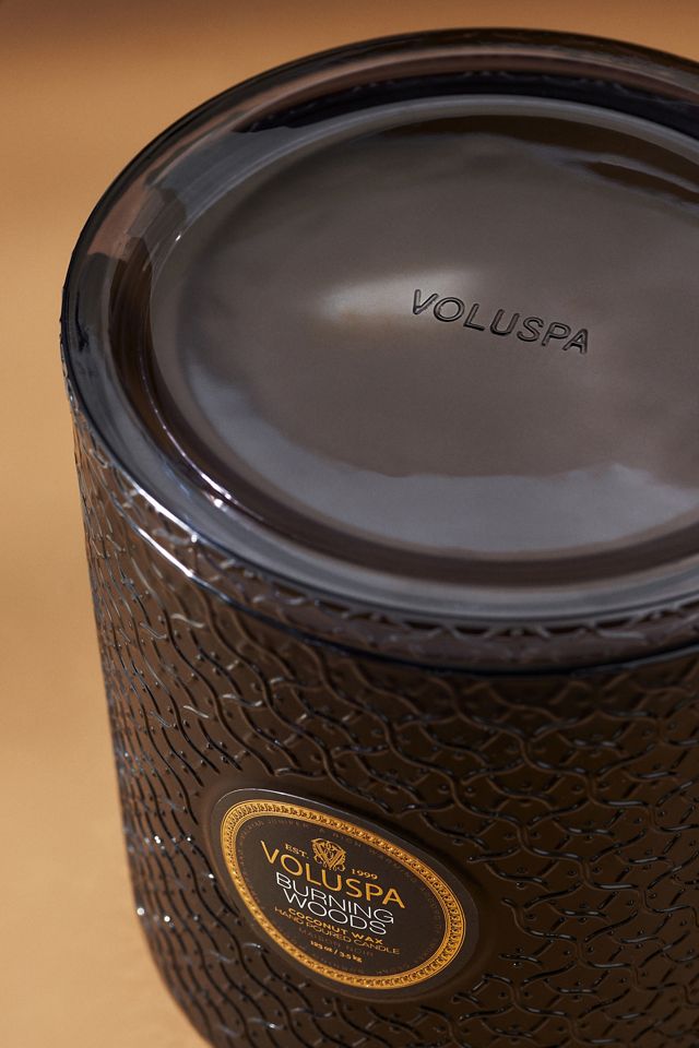 Voluspa Hearth Burning Woods Glass Jar Candle #1