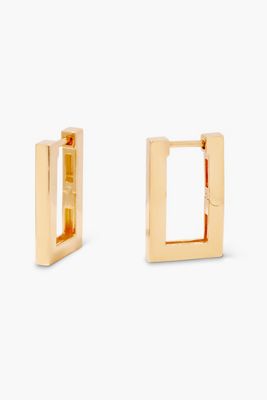 Brook & York Gold Modern Rectangle Hoops