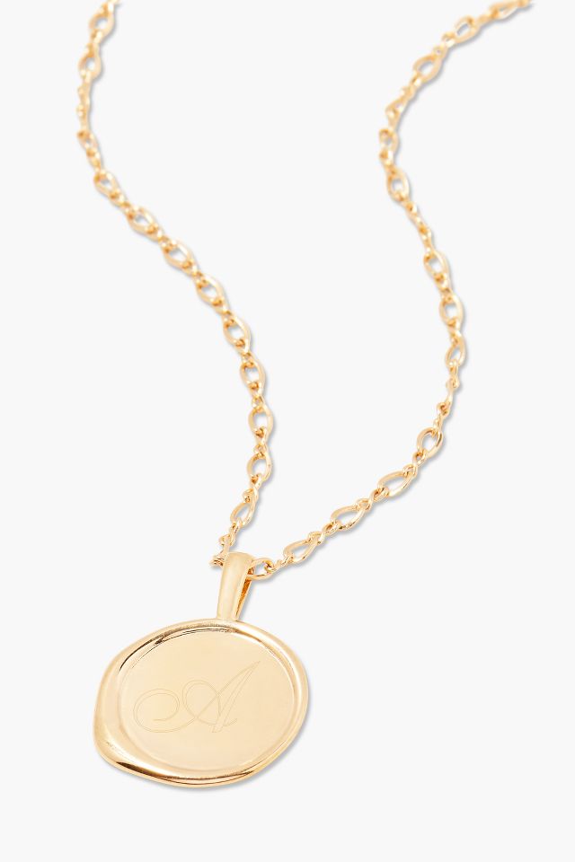 Brook & York Custom Monogram Coin Charm Necklace