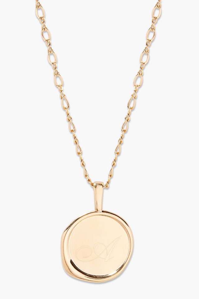 Brook & York Custom Monogram Coin Charm Necklace