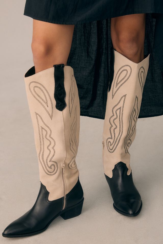 Pilcro Contrast Tall Western Boots