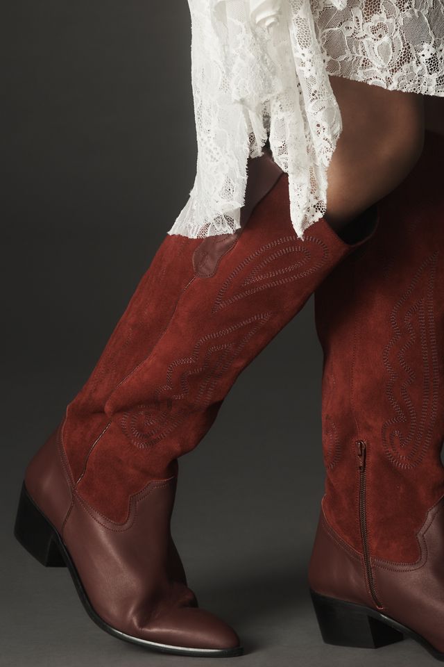 Pilcro Contrast Tall Western Boots #1