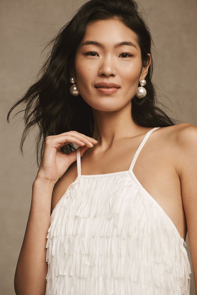 Tadashi Shoji Elodie Halter Fringe Mini Dress #4