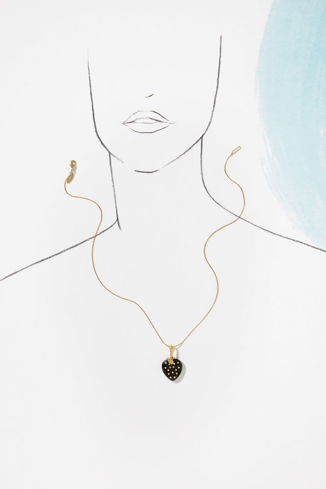 Clare V. Studded Stone Heart Charm #1