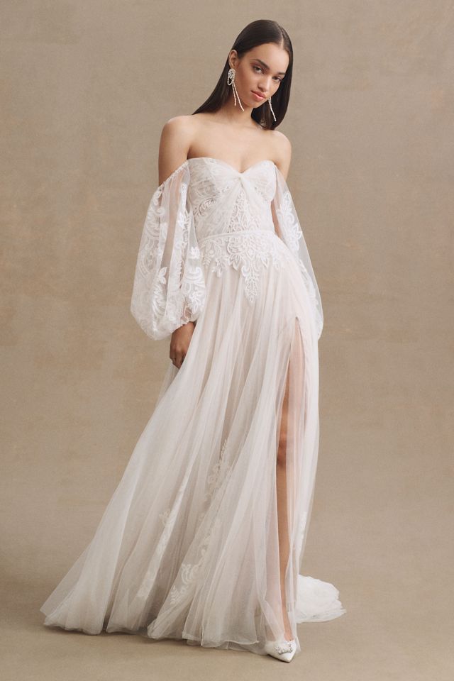 Willowby by Watters Persephone Sweetheart Off-The-Shoulder Side-Slit Lace Wedding Gown #1