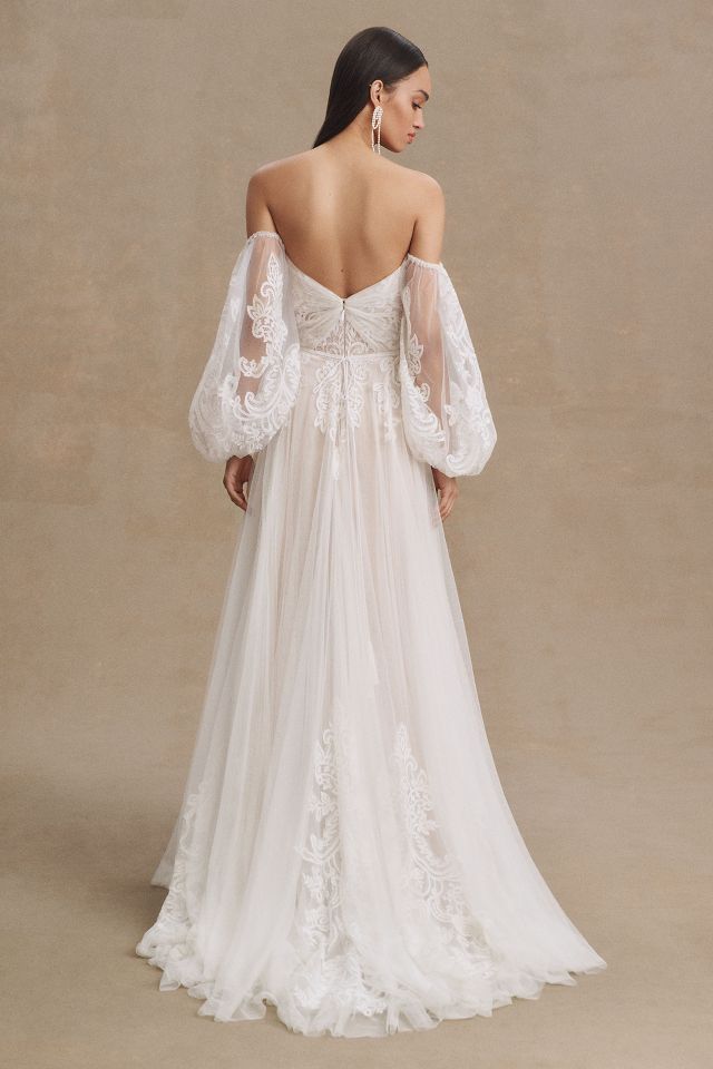 Willowby by Watters Persephone Sweetheart Off-The-Shoulder Side-Slit Lace Wedding Gown #2