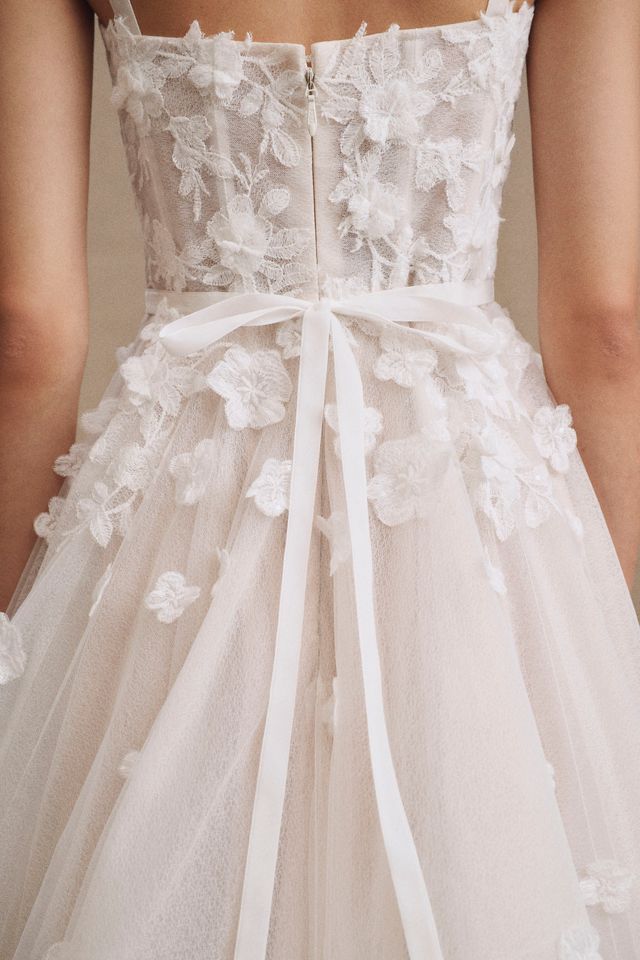 Willowby by Watters Abigail Square-Neck A-Line Appliqué Wedding Gown #4