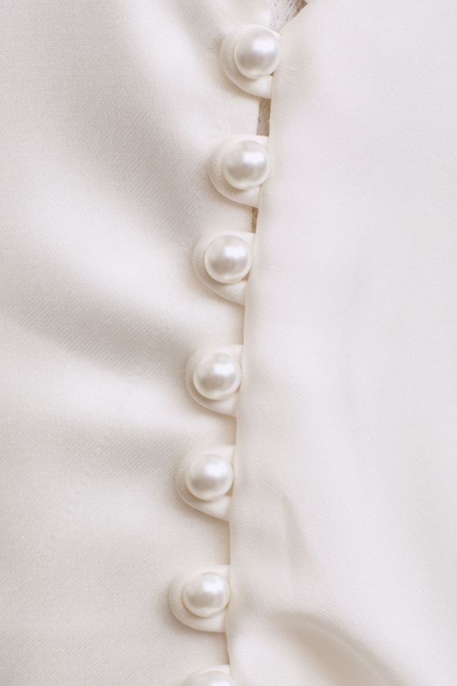 Watters Garance Cowl-Neck Satin Sheath Wedding Gown #6