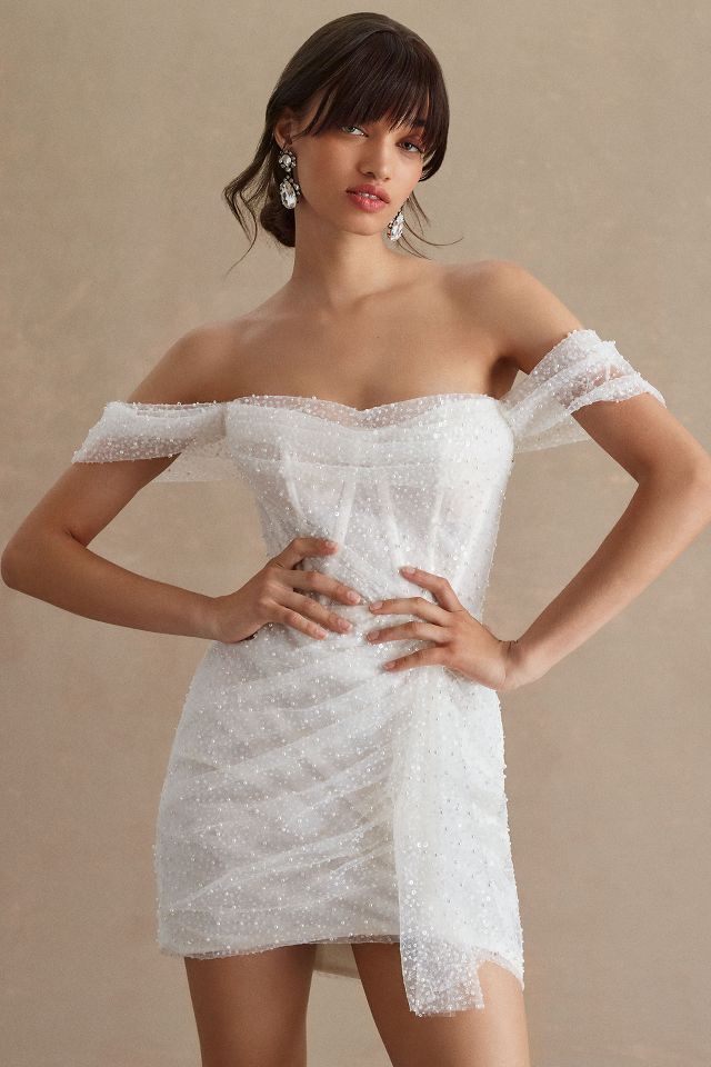 Off the clearance shoulder beaded dress