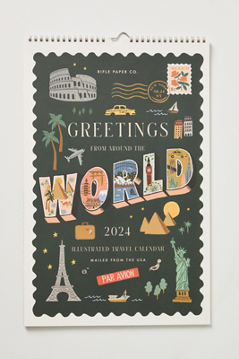 Rifle Paper Co. 2024 Greetings from Around the World Wall Calendar 