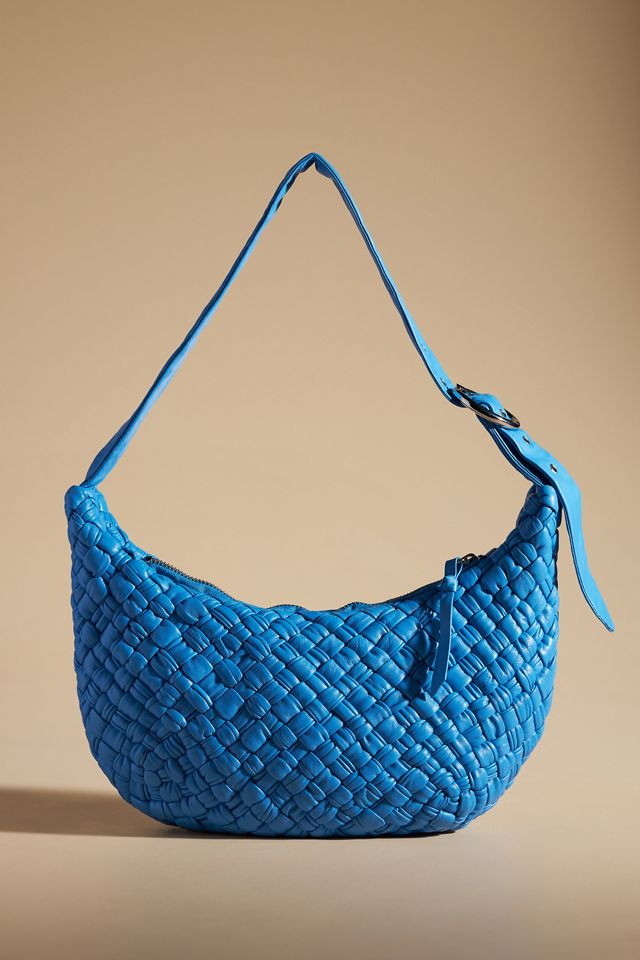 Woven Leather Half-Moon Shoulder Bag | Anthropologie