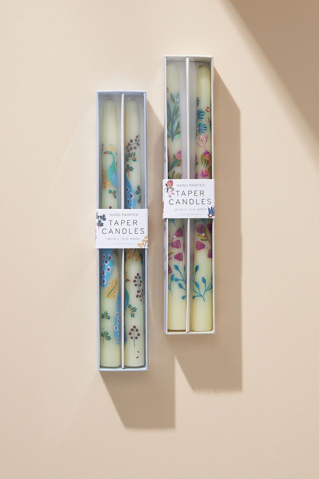 Venetian Handpainted Garden Taper Candles, Set of 2 #1