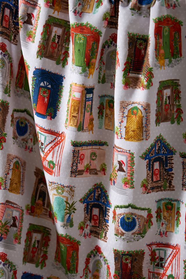 Alrededor del mundo Puertas Toalla de té navideña de algodón #1