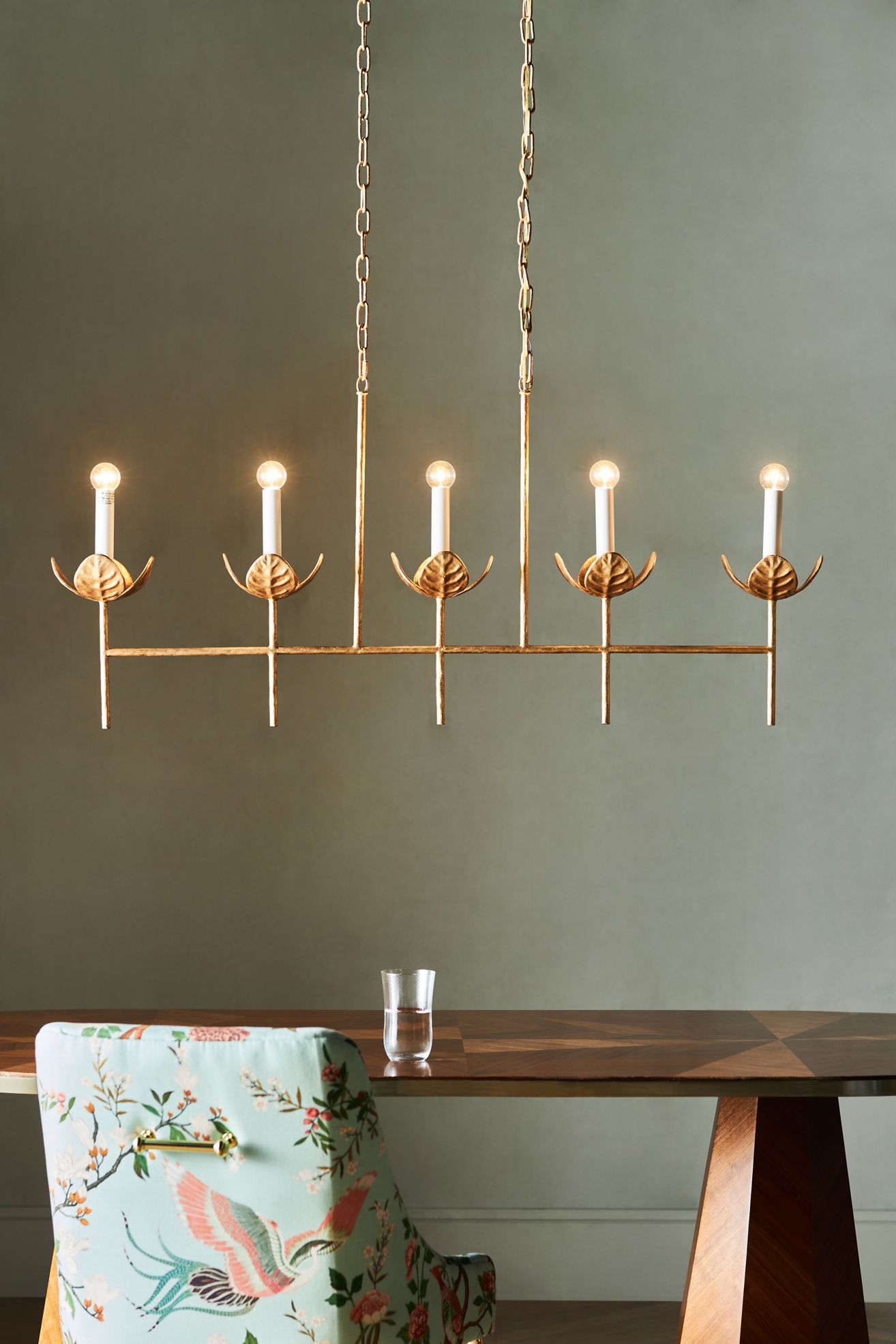 Illana Linear Chandelier - Gold, One Size