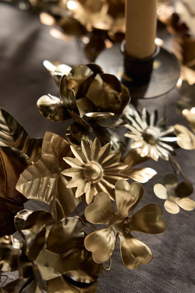 Floral Iron Wreath Candelabra #1