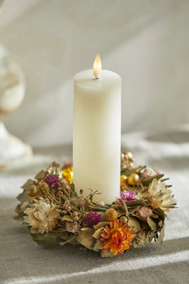 Terrain Mini Preserved Holly, Pepperberry + Acorn Wreath In Multi