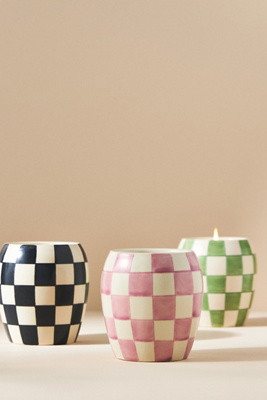 Paddywax Checkmate Lavender Mimosa Porcelain Jar Candle