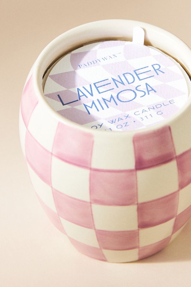 Paddywax Checkmate Lavender Mimosa Porcelain Jar Candle #1
