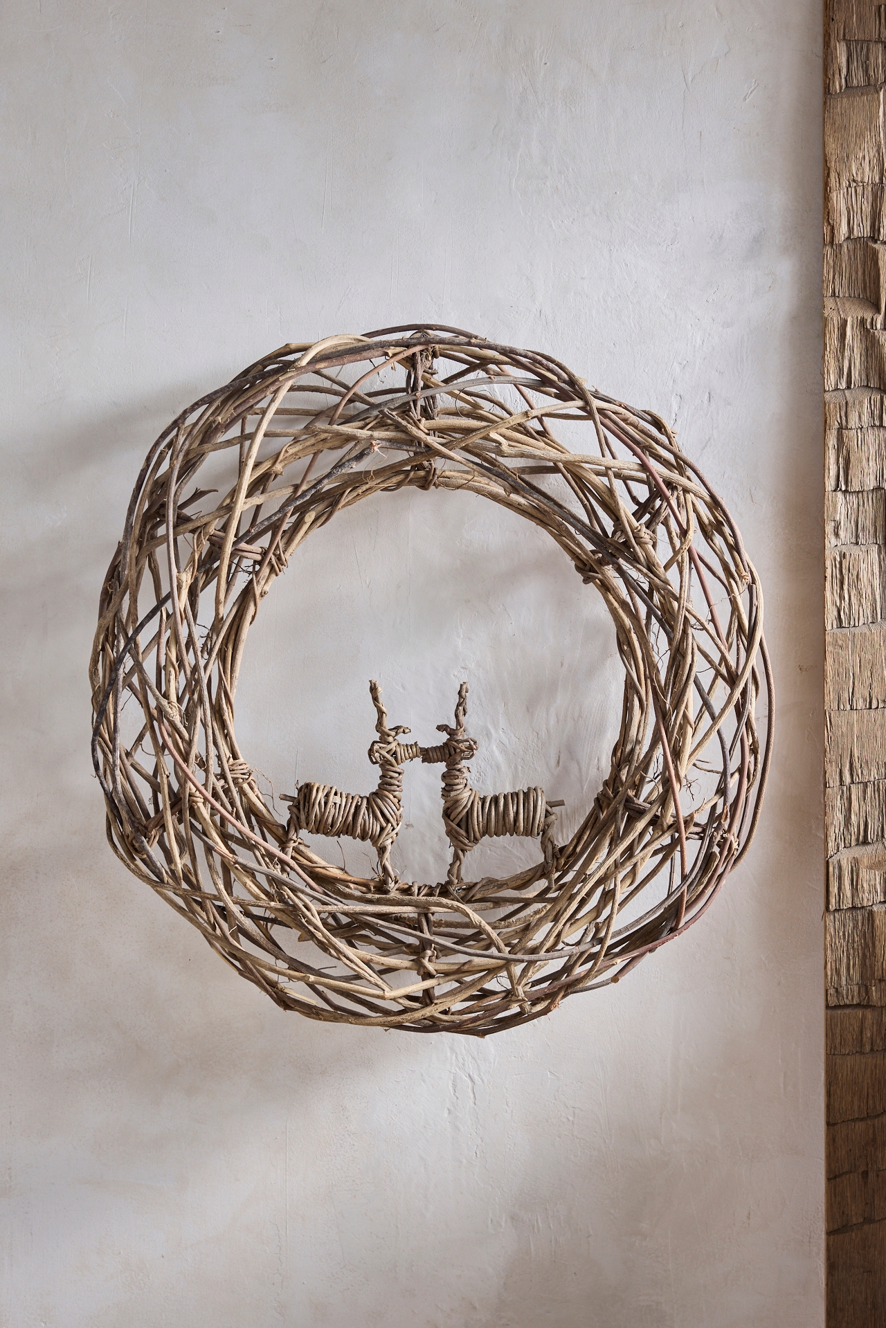 Reindeer Woven Vine Wreath