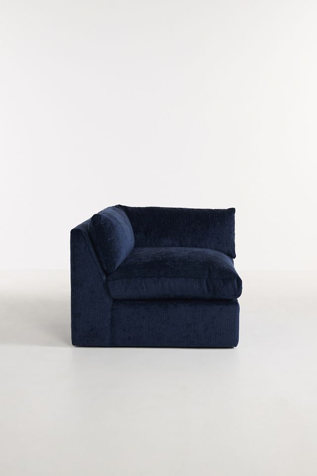 Milou Oxford Blue Chenille Modular Corner Chair #1