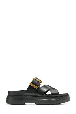 Cole Haan Fraya Slide Sandals In Black Leather