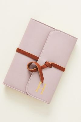Monogram Faux Leather Wrap Lined Journal