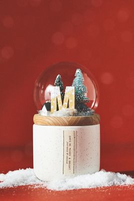 Monogram Snow Globe Woody Fresh Balsam & Cedarwood  Ceramic Candle