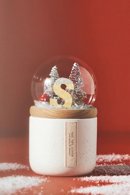 Monogram Snow Globe Woody Fresh Balsam & Cedarwood  Ceramic Candle