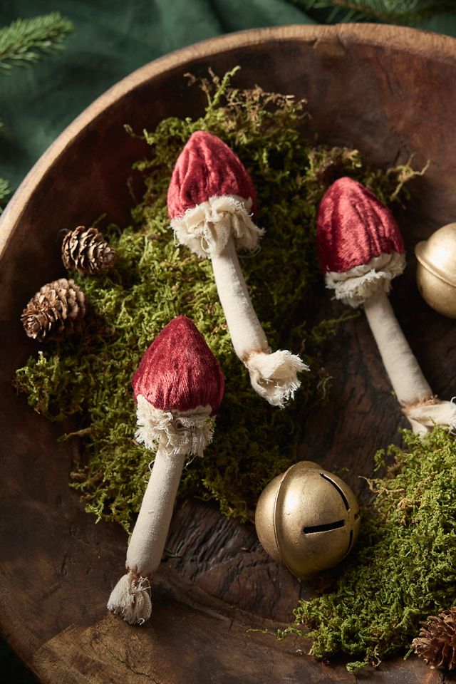 Velvet Mushrooms, Set of 3 #2